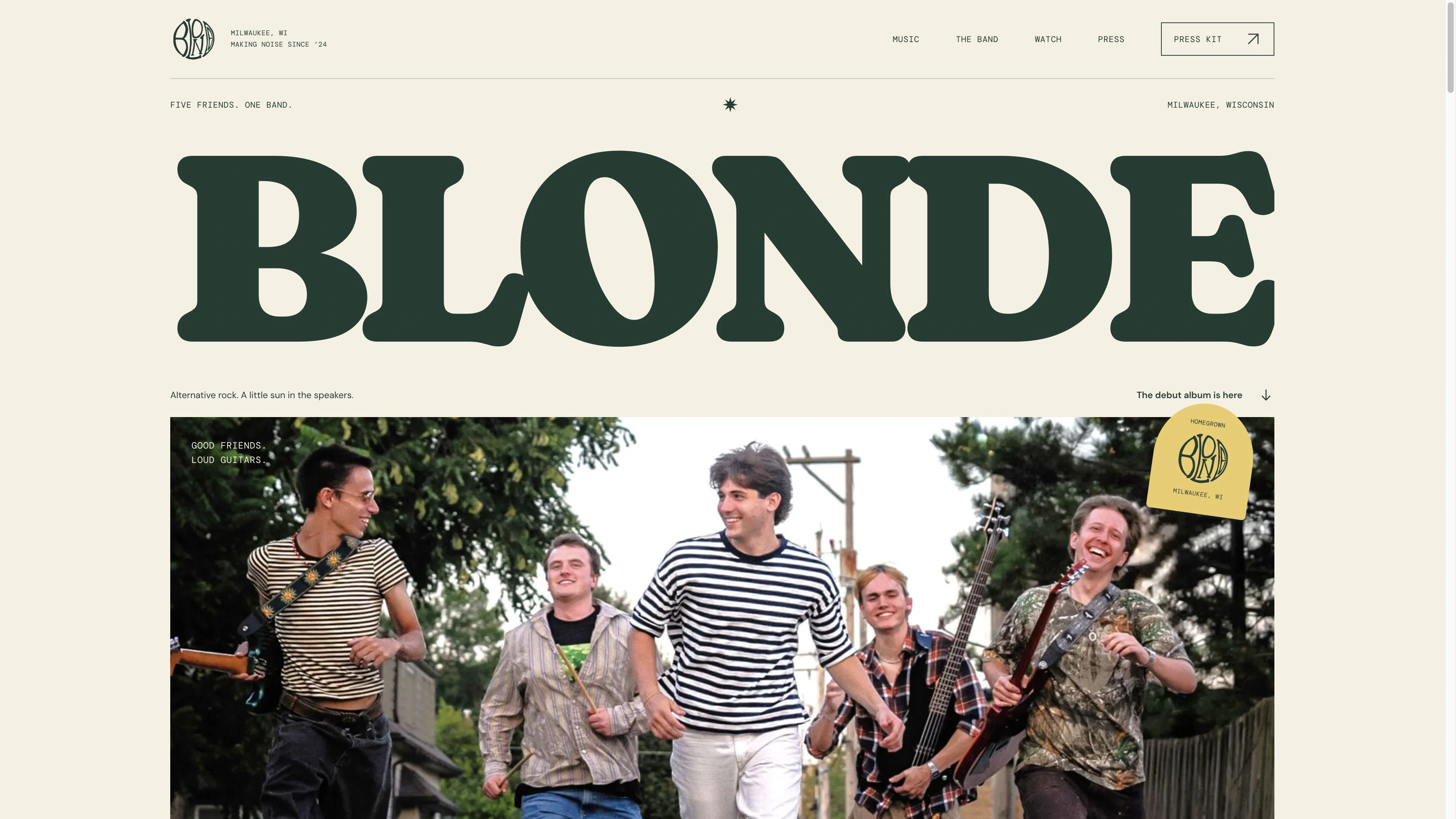 Blonde website, designed and developed by Ethan James