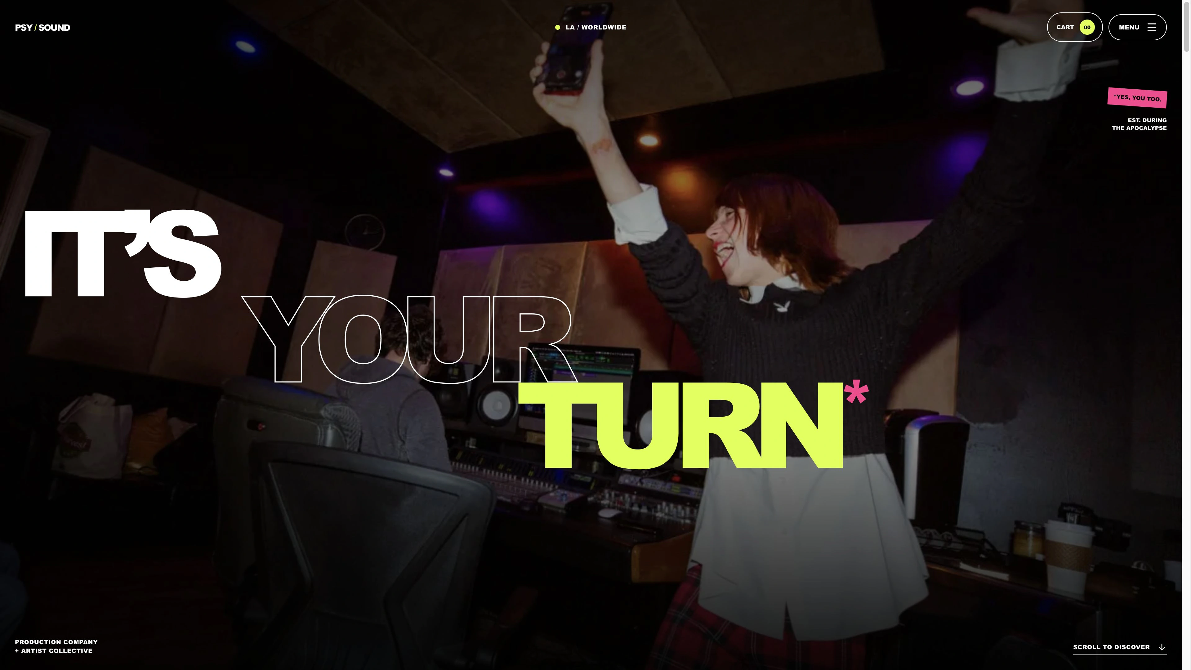 PSY Sound website, designed and developed by Ethan James